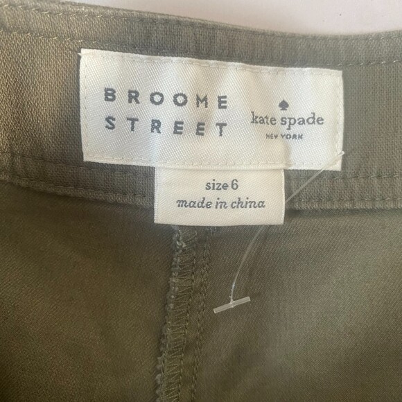Kate Spade Broome Street Olive Green Wide Leg Sailor Pant 6 - Picture 7 of 10